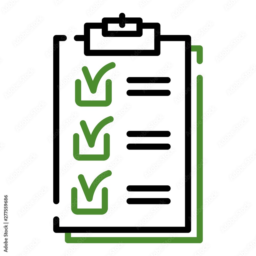 Poster checklist icon. outline checklist vector icon for web design isolated on white background