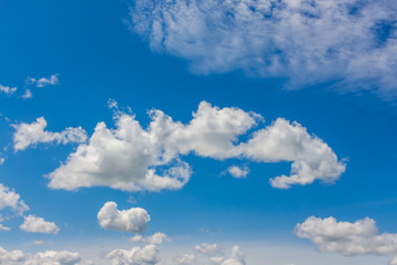 White clouds in the blue sky in sunny weather_