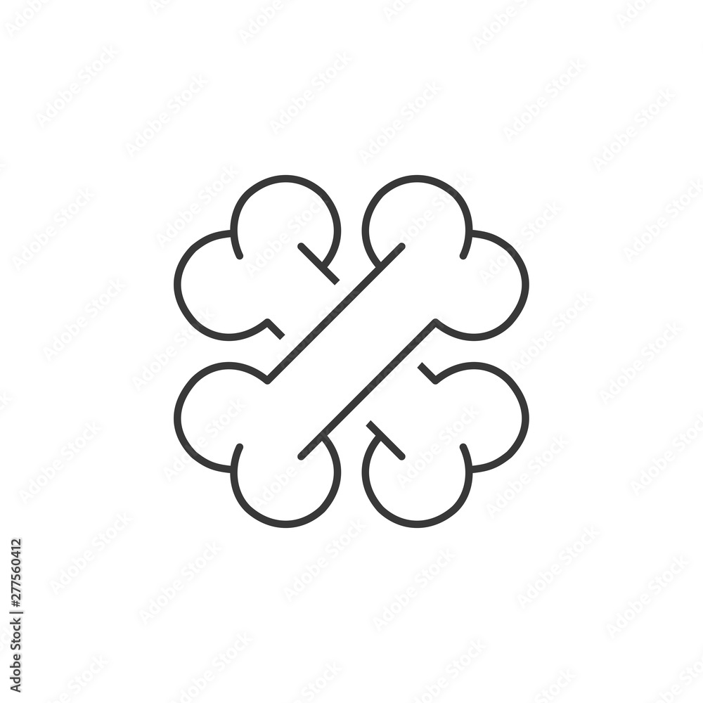 Aufkleber dog bone icon template black color editable. dog bone symbol vector sign isolated on white backgroun
