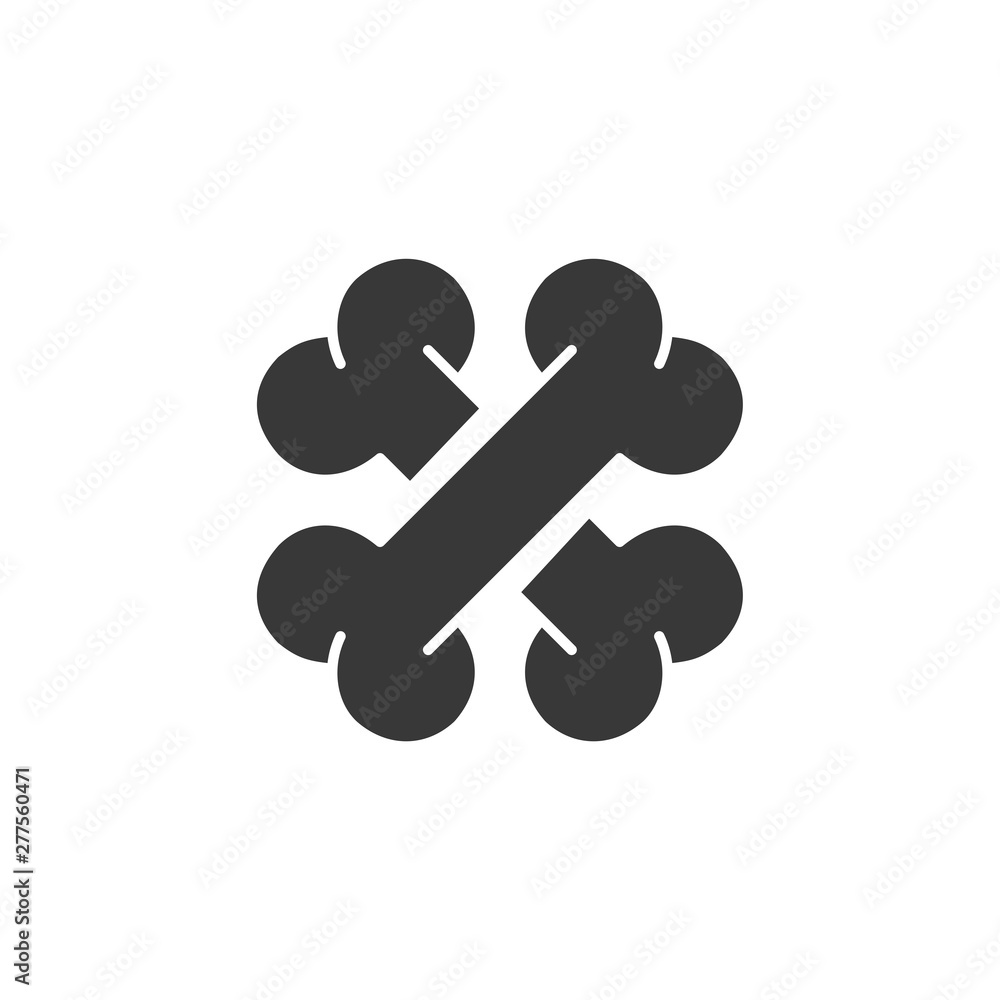 Aufkleber dog bone icon template black color editable. dog bone symbol vector sign isolated on white backgroun