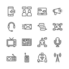 Communication device icon set.Vector illustration