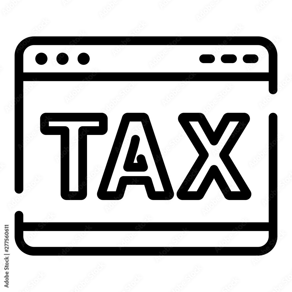 Poster web tax icon. outline web tax vector icon for web design isolated on white background