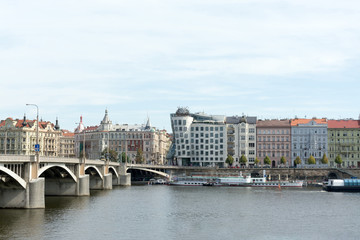 Dancing house, on Rasinovo Embankment,  Prague, Czech Republic