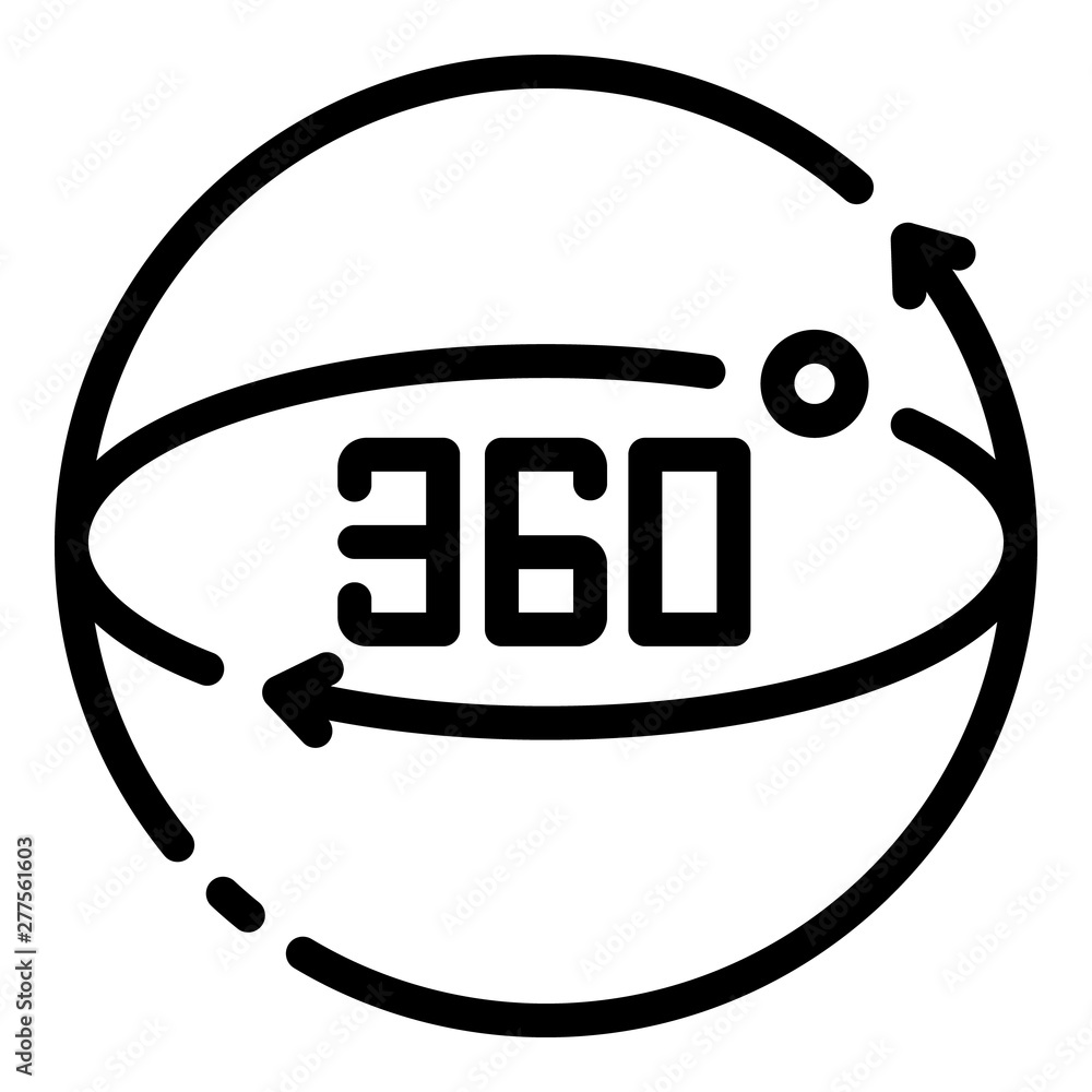 Poster 360 augmented reality icon. outline 360 augmented reality vector icon for web design isolated on whi
