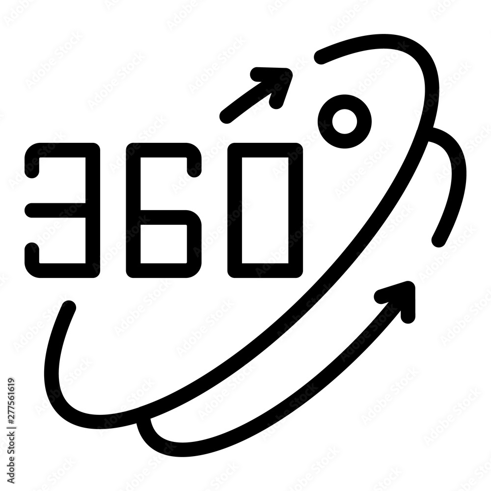 Poster 360 vr circle icon. outline 360 vr circle vector icon for web design isolated on white background