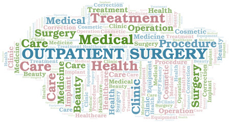 Obraz premium Outpatient Surgery word cloud vector made with text only.