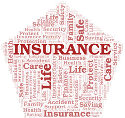 Obraz premium Insurance word cloud vector made with text only.