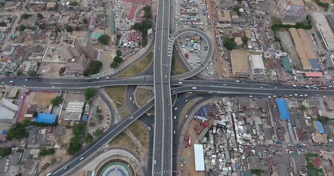Modern road or interchange in Africa Ghana, Kwame Nkrumah Circle