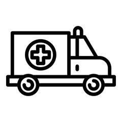 Care ambulance icon. Outline care ambulance vector icon for web design isolated on white background