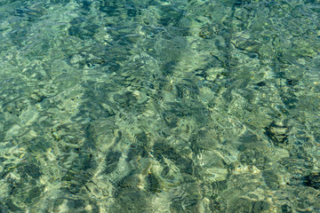 Transparent turquoise sea surface, texture, background