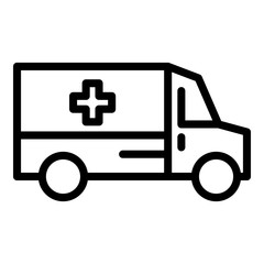 Ambulance car team icon. Outline ambulance car team vector icon for web design isolated on white background