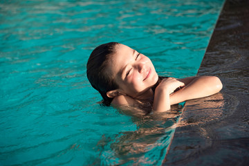 Girl in the swimming pool