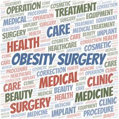 Obesity Surgery word cloud vector made with text only.