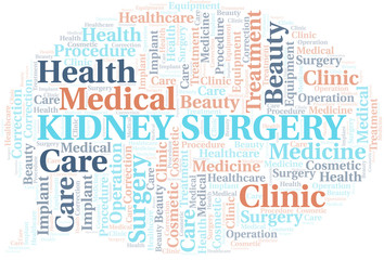 Obraz premium Kidney Surgery word cloud vector made with text only.