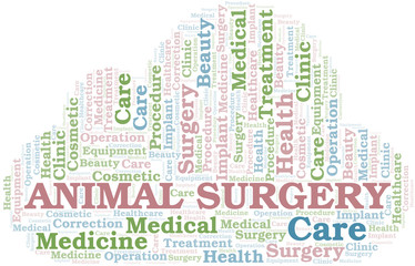 Obraz premium Animal Surgery word cloud vector made with text only.