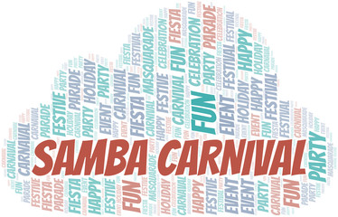 Obraz premium Samba Carnival word cloud vector made with text only.