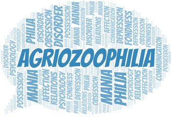 Fototapeta premium Agriozoophilia word cloud. Type of Philia.