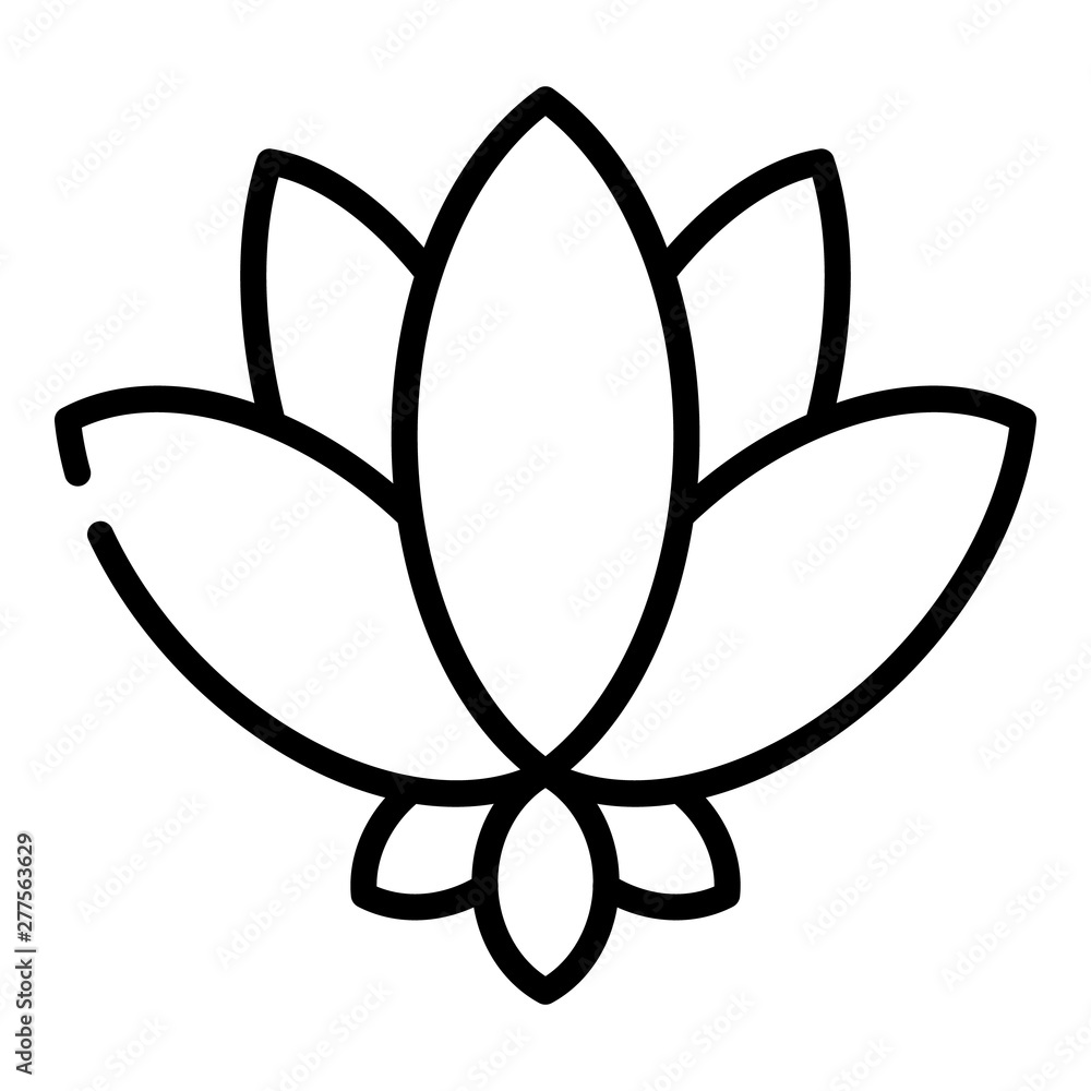Poster lotus symbol icon. outline lotus symbol vector icon for web design isolated on white background