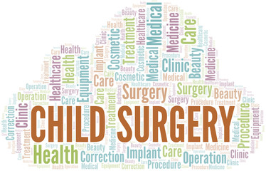 Obraz premium Child Surgery word cloud vector made with text only.