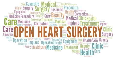 Open Heart Surgery word cloud vector made with text only.
