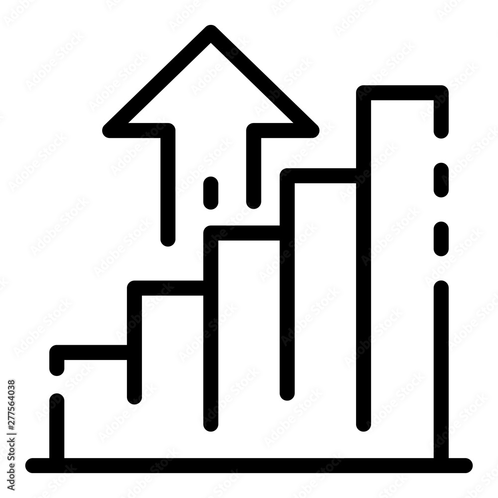 Poster money graph rise up icon. outline money graph rise up vector icon for web design isolated on white b