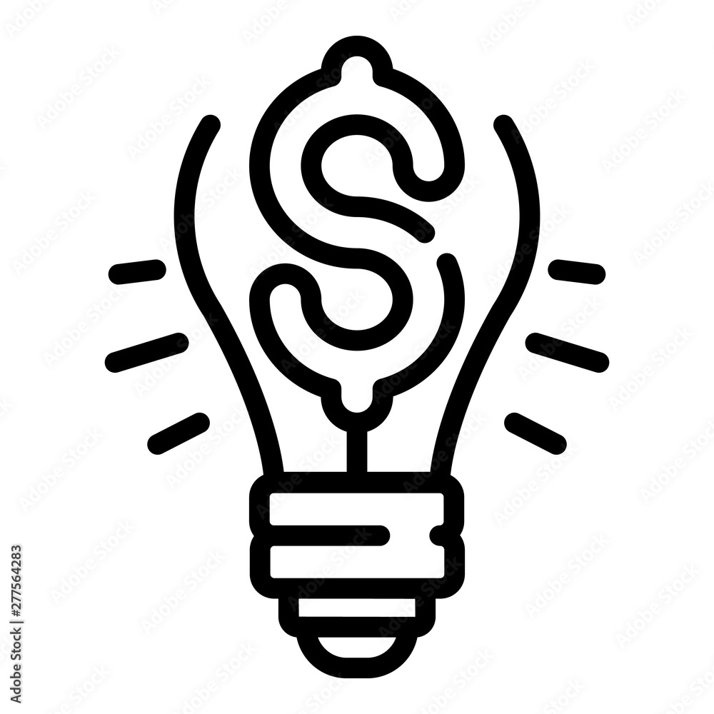 Poster money bulb idea icon. outline money bulb idea vector icon for web design isolated on white backgroun