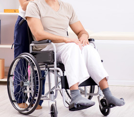 Patient recovering in hospital after injury trauma