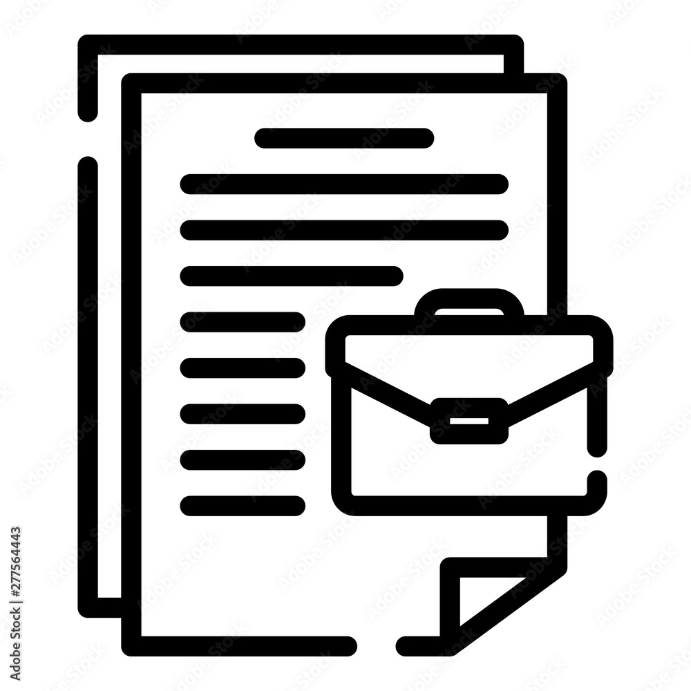 Poster case document icon. outline case document vector icon for web design isolated on white background