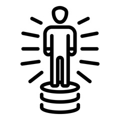 Fototapeta premium Man finance leader icon. Outline man finance leader vector icon for web design isolated on white background