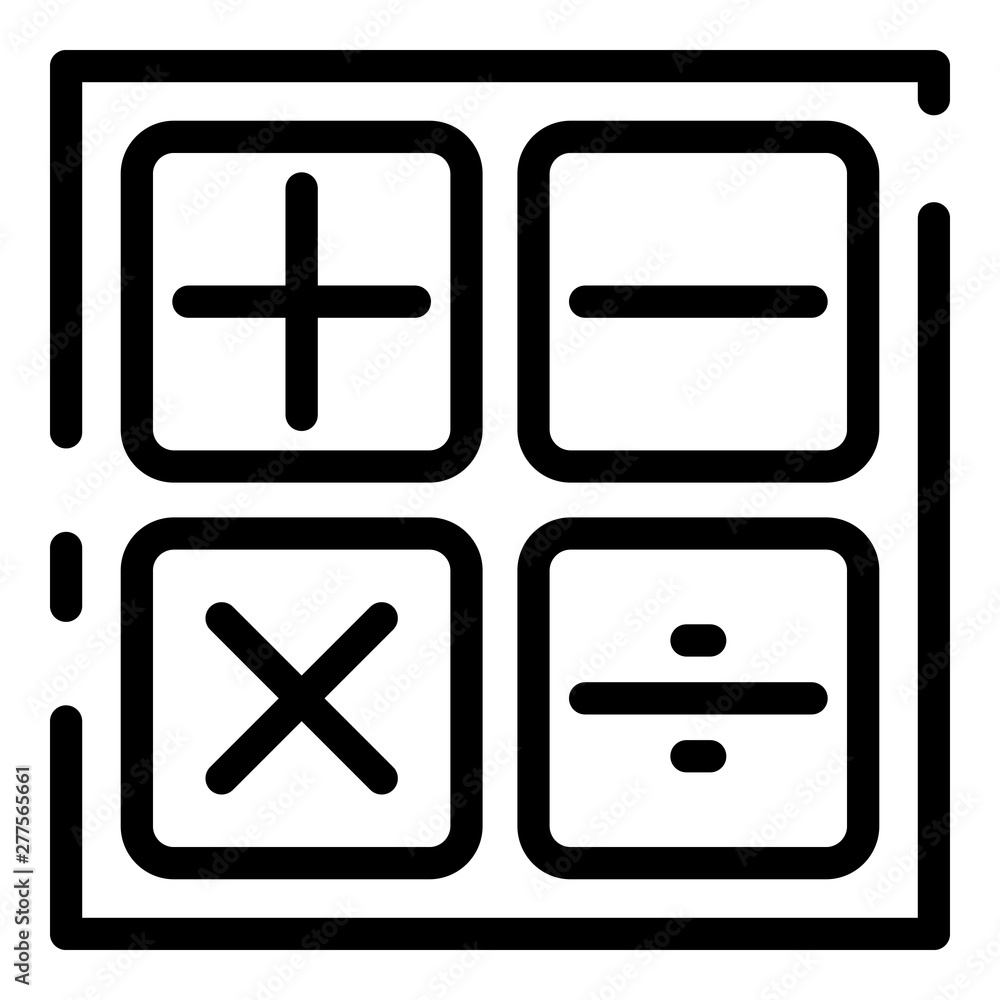 Poster finance calculator icon. outline finance calculator vector icon for web design isolated on white bac