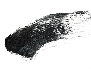 Black mascara brush strokes isolated on white. - Image