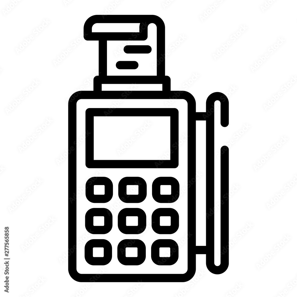 Poster pos machine icon. outline pos machine vector icon for web design isolated on white background