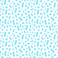 Pills isolated on transparent, seamless background. Easy to edit colors in Illustrator.