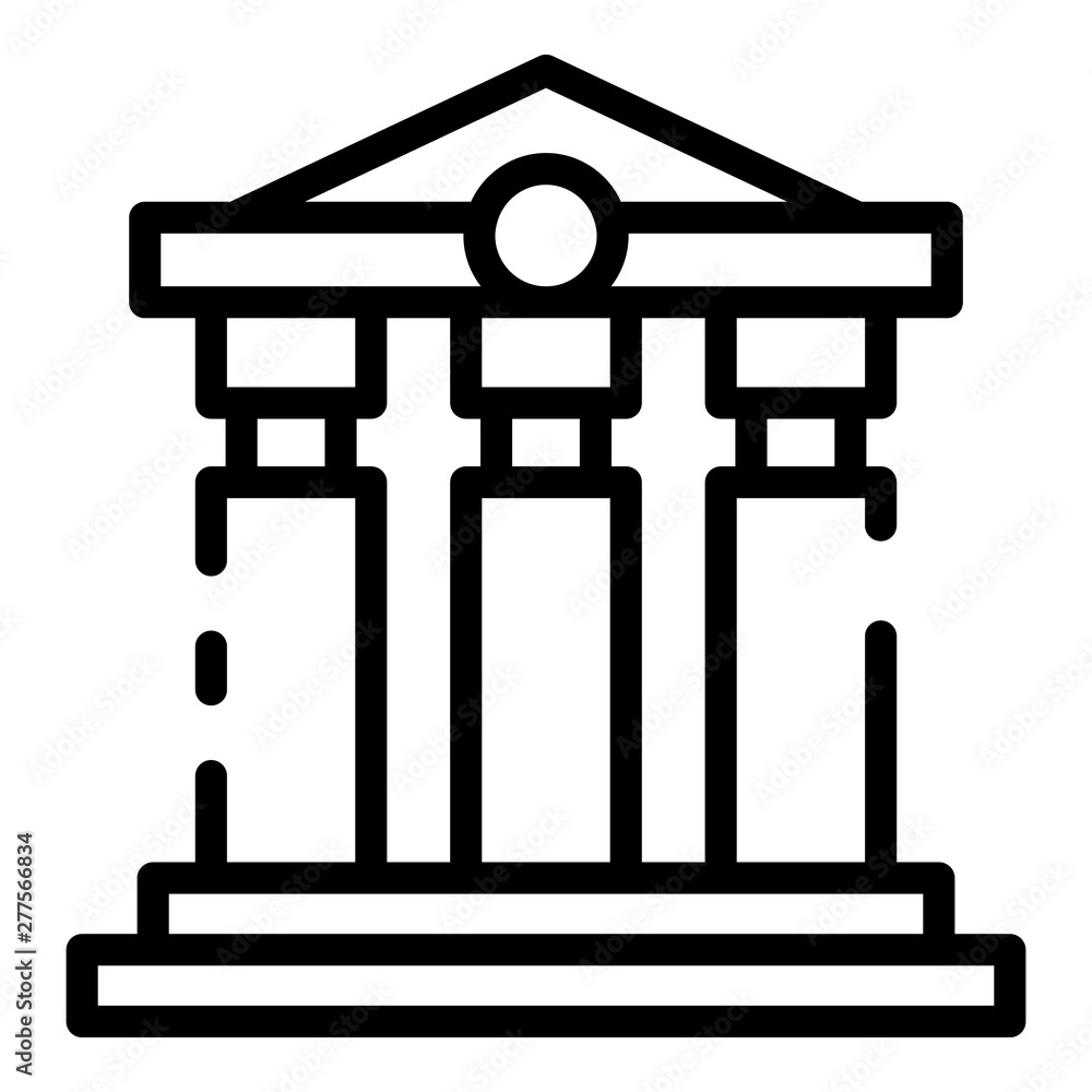 Poster bank building icon. outline bank building vector icon for web design isolated on white background