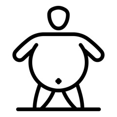 Big overweight man icon. Outline big overweight man vector icon for web design isolated on white background