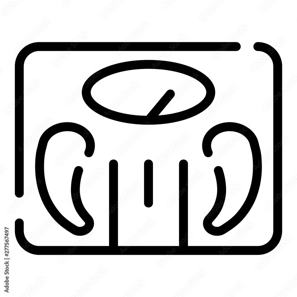 Poster weight scales icon. outline weight scales vector icon for web design isolated on white background
