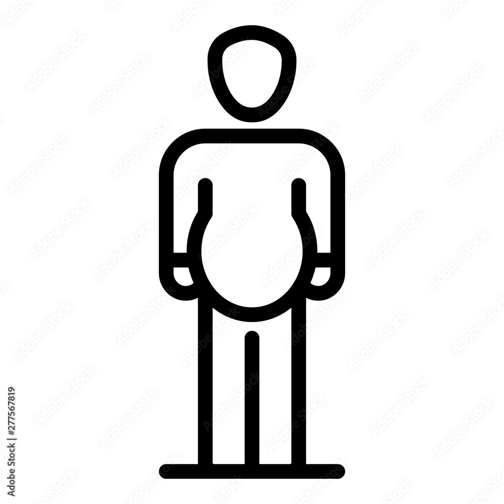 Poster Child overweight icon. Outline child overweight vector icon for web design isolated on white background - Posters