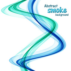 Abstract bright waves on white background