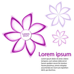 Bright abstract flowers on a white background