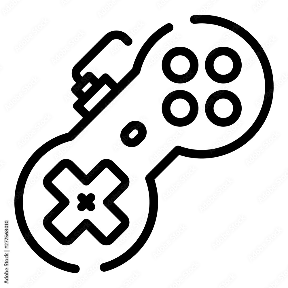 Poster addiction video game icon. outline addiction video game vector icon for web design isolated on white