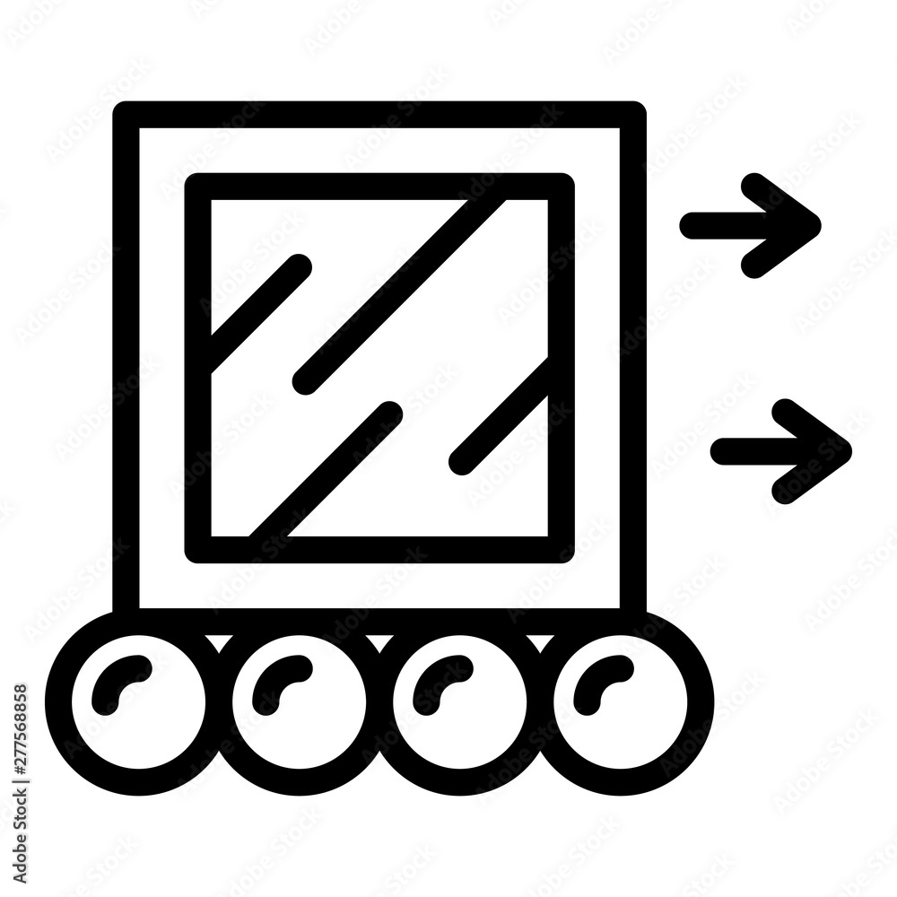 Poster moving a cube icon. outline moving a cube vector icon for web design isolated on white background