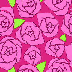 seamless pattern with stylized roses