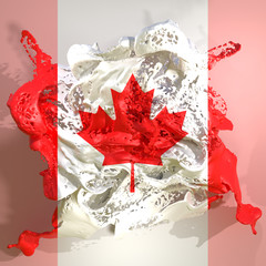 Canada flag liquid