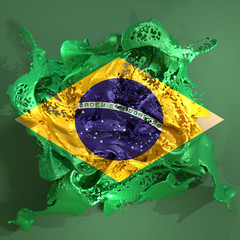 Brazil flag liquid