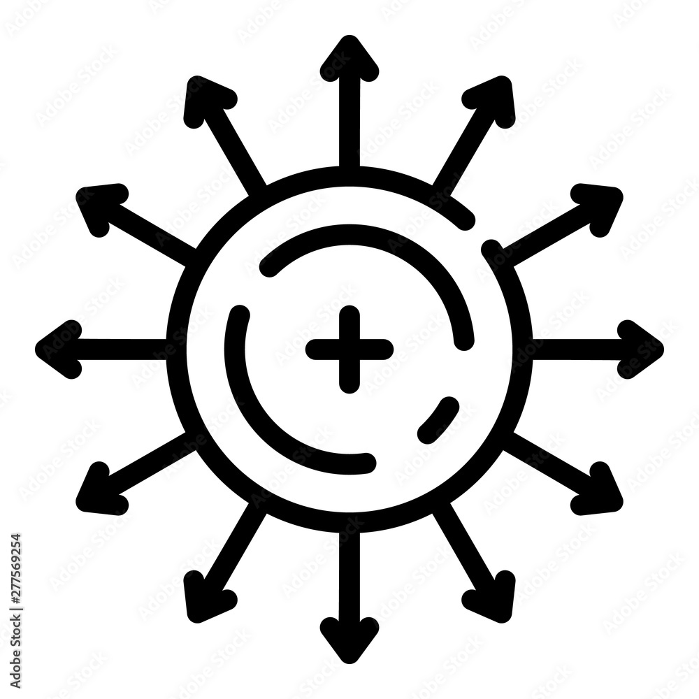 Poster direction of electron motion icon. outline direction of electron motion vector icon for web design i