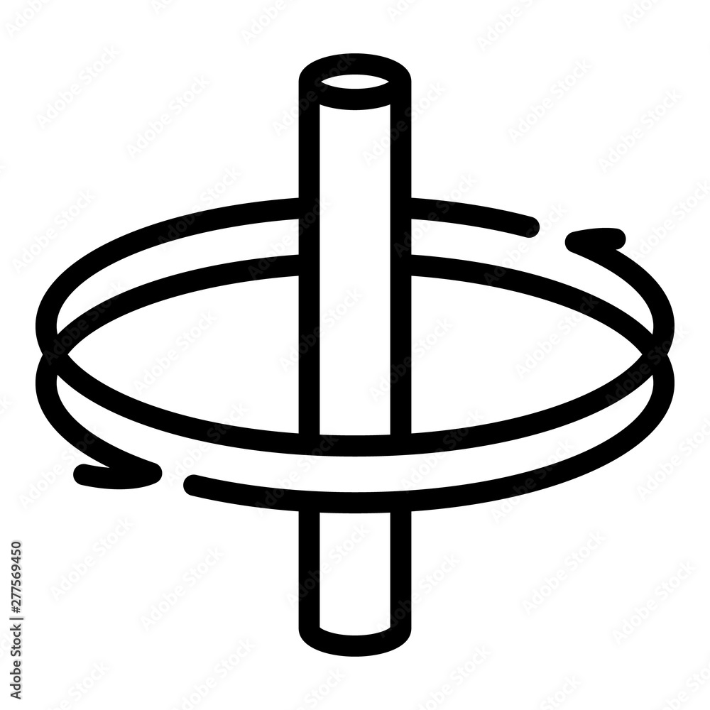 Poster rotation around axis icon. outline rotation around axis vector icon for web design isolated on white