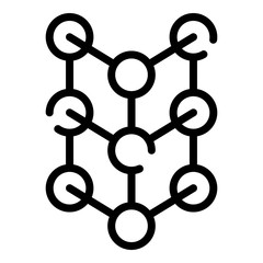 Molecular lattice icon. Outline molecular lattice vector icon for web design isolated on white background