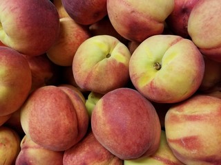 Farm Fresh Organic Peaches. Crisp, crunch and delicious. Diet food. Healthy and vibrant. Farm stand fruit. Sweet, juicy and portable. 