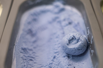 Homemade icecream gelato of tasty icecream ready to eat with cones or takeaway.