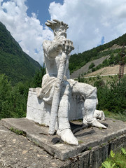 Tsey, Russia, North Ossetia. The monument to the patron Saint of wild animals of Aphsati in Tsey gorge in summer